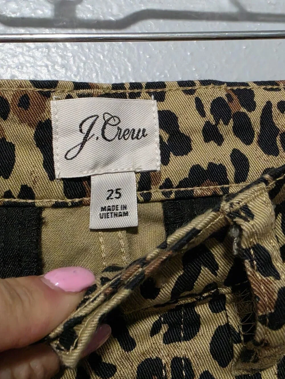 J CREW Leopard Print Jeans Womens 25 Brown High Rise Straight Crop Animal Print